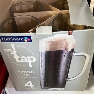 Luminarc Minden On Tap Glass Beer Mug Set - Clear (4 Pack)